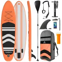 LifeGoods - SUP Board & Inflatable Paddle Board - 320x81 cm - Orange PVC - Stable et polyvalent - Kit complet - Poids maximum 135 kg