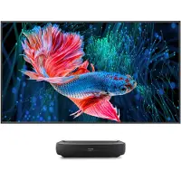 Hisense Pack Vidéoprojecteur Laser TV 120L9HA 4K Noir + console ultra courte focale + écran ALR Fresnel 120"
