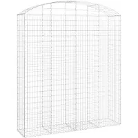 vidaXL Gabion avec arche haute 200x50x220/240 cm Fer galvanisé