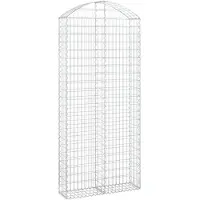 vidaXL Gabion avec arc surélevé 100x30x220/240 cm Fer galvanisé