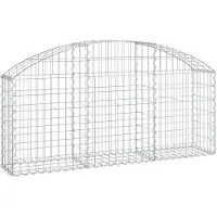 vidaXL Gabion avec arc surélevé 150x30x60/80 cm Fer galvanisé