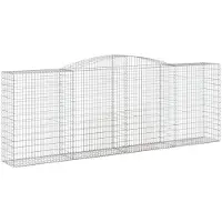 vidaXL Gabion avec arc surélevé 400x50x140/160 cm Fer galvanisé