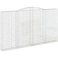 vidaXL Gabion avec arc surélevé 400x30x220/240 cm Fer galvanisé