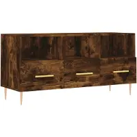 vidaXL Armoire TV chêne fumé 102x36x50 cm Bois composite