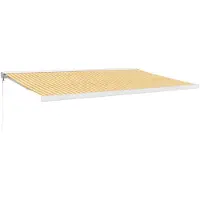 vidaXL Extension d'auvent 5x3 m tissu et aluminium jaune et blanc