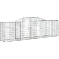 vidaXL Panier de gabion incurvé 300x50x80/100 cm fer galvanisé