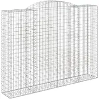 vidaXL Panier de gabion incurvé 300x50x220/240 cm fer galvanisé