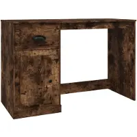 vidaXL Bureau avec tiroir chêne fumé 115x50x75cm