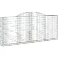 vidaXL Panier de gabion incurvé 300x30x120/140 cm fer galvanisé