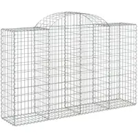 vidaXL Gabion avec arche haute 200x50x120/140 cm Fer galvanisé