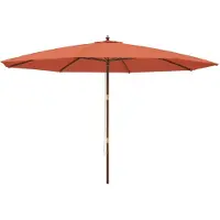 vidaXL Parasol avec mât en bois Terracota 400x273 cm