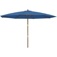 vidaXL Parasol avec mât en bois bleu azur 400x273 cm