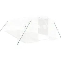 vidaXL Abri de jardin avec structure en acier 24 m² 8x3x2 m blanc