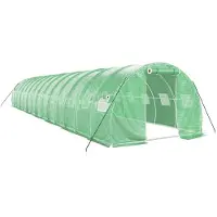 vidaXL Serre avec cadre en acier vert 42 m² 14x3x2 m