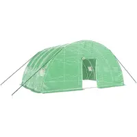 vidaXL Abri de jardin avec structure en acier 24 m² 6x4x2,85 m vert