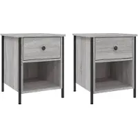 vidaXL Tables de chevet 2 pcs sonoma gris 40x42x50cm bois d'ingénierie