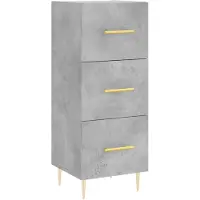 vidaXL Sideboard gris béton 34,5x34x90 cm Bois composite
