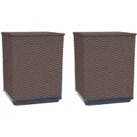 vidaXL Jardinières 2 pcs marron 30x30x37 cm polypropylène