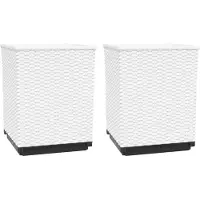vidaXL Jardinières 2 pcs blanc 30x30x37 cm polypropylène