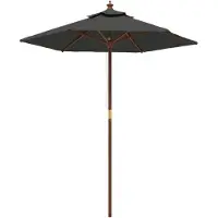 vidaXL Parasol avec mât en bois Anthracite 196x231 cm