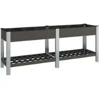vidaXL Parterre de jardin surélevé avec étagère Gris 200x50x75 cm WPC