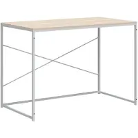 vidaXL Table d'ordinateur blanc et aspect chêne 110x60x70 cm Bois composite