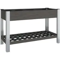 vidaXL Plateau de jardin avec étagère Gris 120x50x75 cm WPC