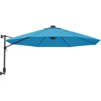 vidaXL Parasol mural avec LED bleu mer 290 cm