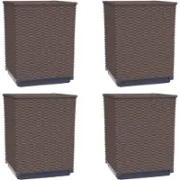 vidaXL Jardinières 4 pcs marron 30x30x37 cm polypropylène