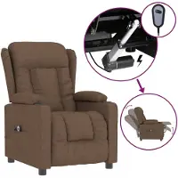 vidaXL Fauteuil relax électrique marron Tissu