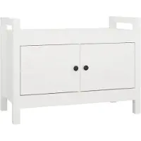 vidaXL Banc d'entrée Blanc 80x40x60 cm Bois de pin massif