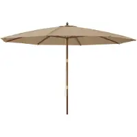 vidaXL Parasol avec mât en bois Taupe 400x273 cm