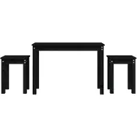 vidaXL Tables gigognes 3 pcs Noir Bois de pin massif