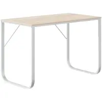 vidaXL Table d'ordinateur blanc et aspect chêne 110x60x73 cm Bois composite