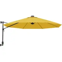 vidaXL Parasol mural avec LED 290 cm jaune