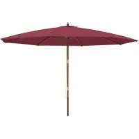 vidaXL Parasol avec mât en bois rouge bordeaux 400x273 cm
