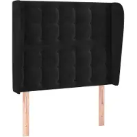 vidaXL Tête de lit avec oreilles noir 83x23x118/128 cm velours