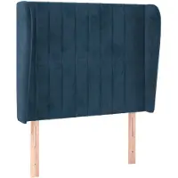 vidaXL Tête de lit avec oreilles bleu foncé 83x23x118/128 cm velours