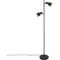 QAZQA Lampadaire intelligent noir avec 2 ampoules Wifi A60 - Stijn