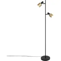 QAZQA Lampadaire intelligent noir avec or, y compris 2 A60 Wifi - Stijn