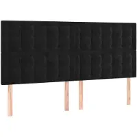 vidaXL Têtes de lit 4 pièces noir 100x5x78/88 cm velours