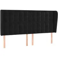 vidaXL Tête de lit avec oreilles noir 163x23x118/128 cm velours