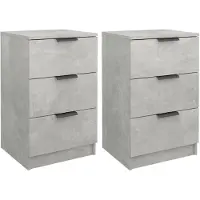 vidaXL Tables de chevet 2 pcs Gris béton 40x36x65 cm