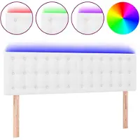 vidaXL Tête de lit LED blanc 144x5x78/88 cm similicuir