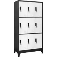 vidaXL Armoire à casiers Anthracite et blanc 90x45x180 cm Acier