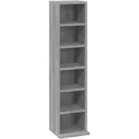 vidaXL Étagère à CD Gris Sonoma 21x20x88 cm Matériau dérivé du bois