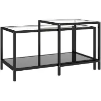 vidaXL Tables à thé 2 pcs Verre trempé Noir