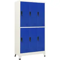 vidaXL Armoire à casiers Gris et bleu 90x45x180 cm Acier