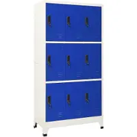 vidaXL Armoire à casiers Gris et bleu 90x45x180 cm Acier