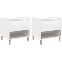 vidaXL Tables de chevet 2 pcs Blanc brillant 50x46x50 cm